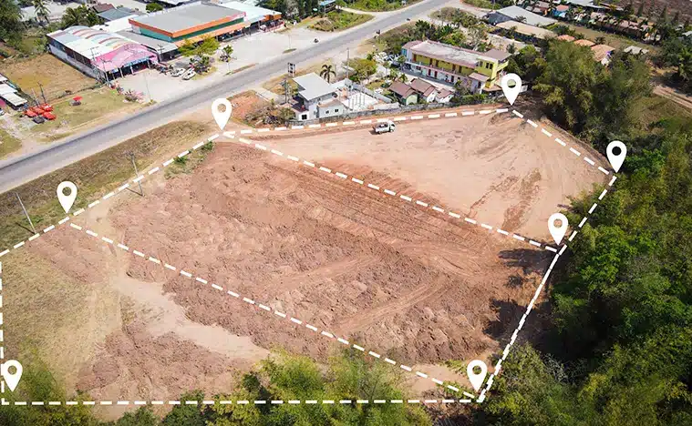 Services Development Sites A vacant plot of land outlined.