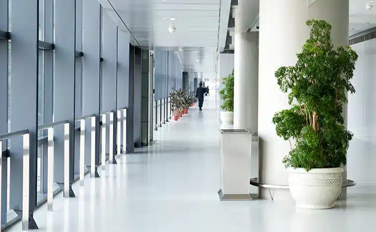 Services Tenant Rep A modern office lobby.